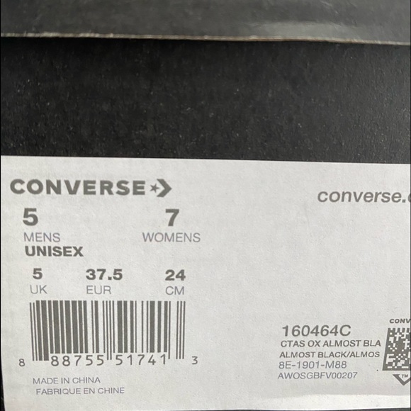 Converse Ctas Suede Low Top Almost Black Women’s - Picture 11 of 11